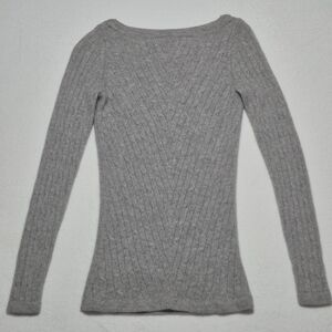 Saks Fifth Avenue Gray Crew Neck Sweater
